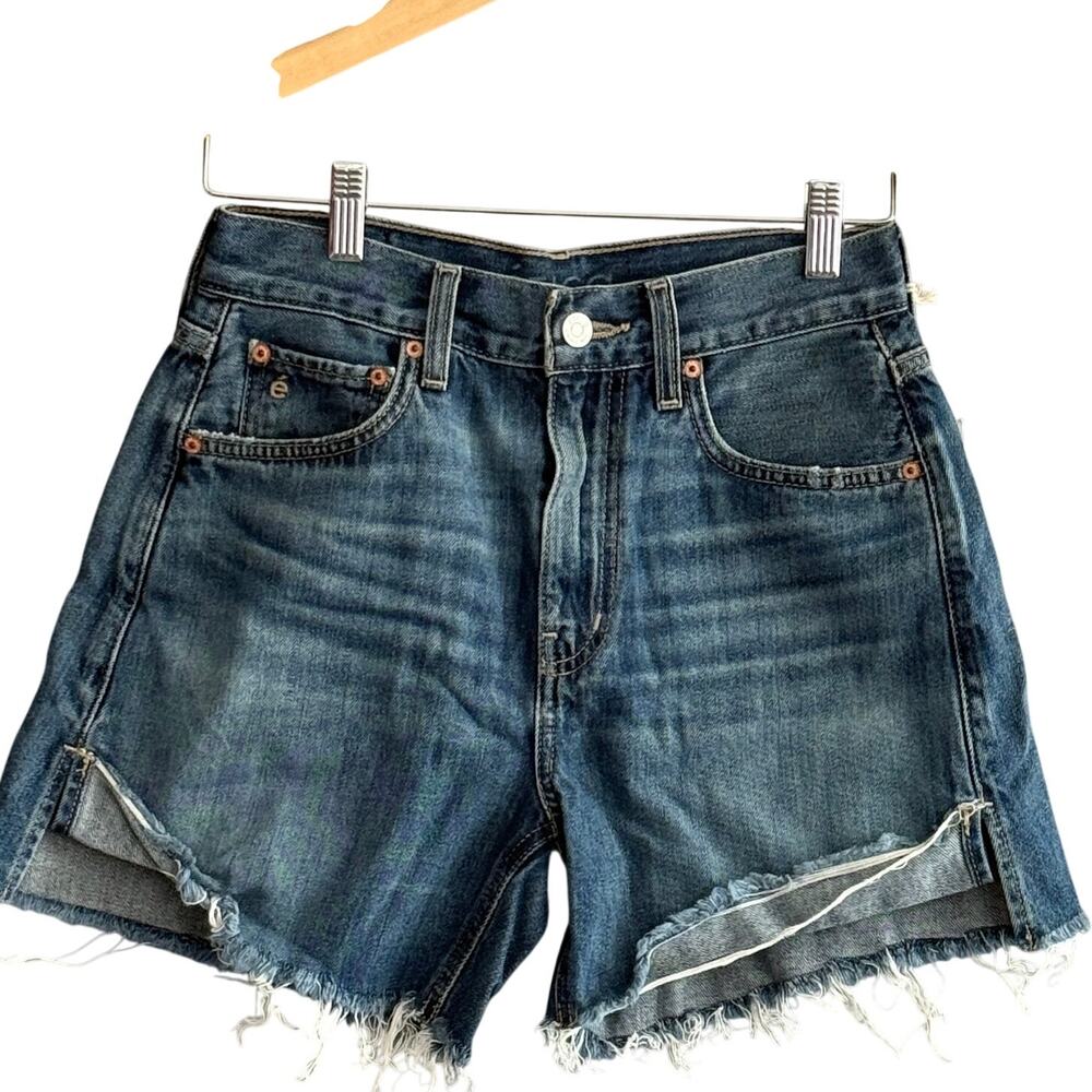 Etica Skylar Flip High Rise Distressed Cut Off Denim Shorts Women's Size 26 NWT